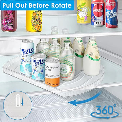 FIRJOY Lazy Susan Turntable for Refrigerator, Square Turntable Organizer for Fridge Cabinet, Pantry, Countertop | 16.5" x 11.1" (Rectangle 1 Pack - Clear)