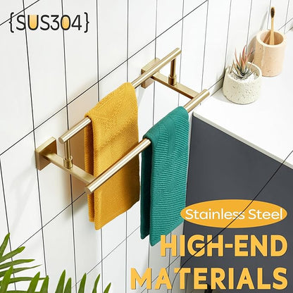 KOKOSIRI Hand Towel Bar 16 Inches Towel Holder Bathroom Rack for Bath Cabinet Towel Rails Brushed Gold Stainless Steel B5009BG-L16