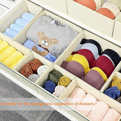 Clothes Organizer, Storage Drawer, 12 Piece Fabric Drawer Organizer Foldable Wardrobe Divider for Clothing, Underwear, Socks, Bra and Scarf, Home Storage Box in Drawers and Closet