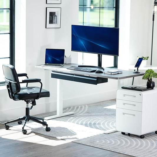 VIVO 32 inch Under Desk Slide Out Drawer Set without Shell, Home Office Storage Organizer, 2 Drawers - 16 inches Each, Black, DESK-AC03A-2B