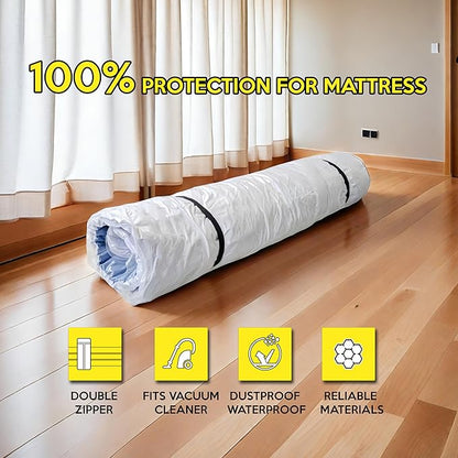 WORKKOOL Vacuum Mattress Bag for moving, Vacuum Sealed Bags for Mattress Storage, Mattress Compression Bag, Foam and Latex Mattress Vacuum Bag with Straps(KING. CAL-KING)