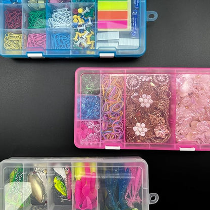 DUOFIRE Plastic Organizer Container Storage Box Adjustable Divider Removable Grid Compartment for Jewelry Beads Earring Tool Fishing Hook Small Accessories(18 grids, White X 4)