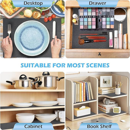 Drawer Liners, Waterproof Shelf Liner, Anti-Slip Non-Adhesive BPA Free Kitchen Cupboard Cabinet Liner Refridge Fridge Mats Sink Protector Strong Durable for Home (Grey/23.6in x 20Ft)