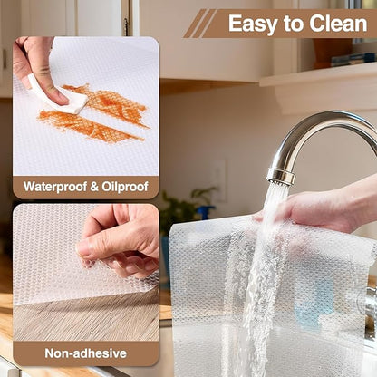 Shelf Liners, 12'' X 10ft Kitchen Drawer Mats, Non-Slip & Non-Adhesive EVA Cabinet Liner Shelf Paper for Dresser Pantry Bathroom Cabinet Lining Refrigerator Liner (Clear Dot)