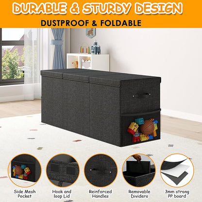 Extra Large Toy Box Chest with Lid, Kids Toy Storage Organizer for Boys Girls, Big Toy Bin Basket Extra Large Toy Storage Box for Living Room Playroom Nursery (40" x14" x16")
