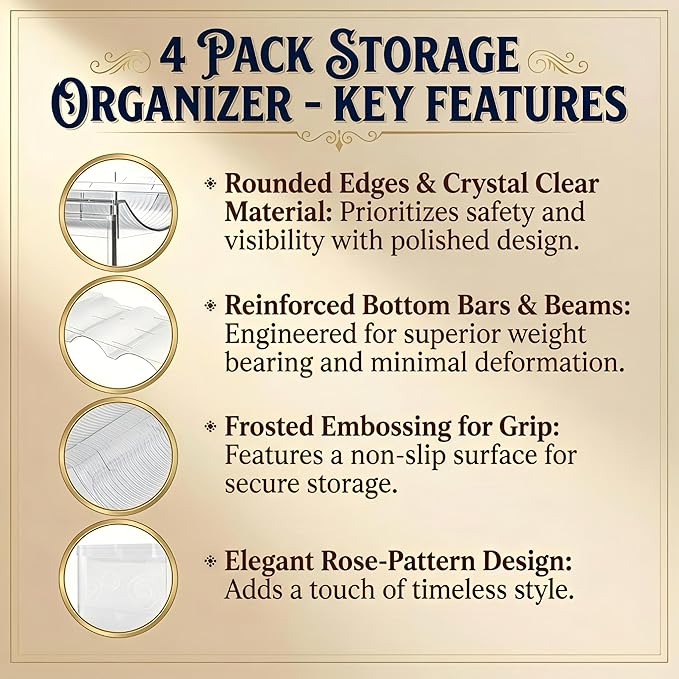 Stackable Water Bottle Organizer for Cabinet, Plastic Bottle Holder Designed for Starbucks Studded Tumblers up to 40oz, Plastic Cup Holder&Wine Rack for Pantry,Cupboard- 2 Layers Hold 6 Bottles
