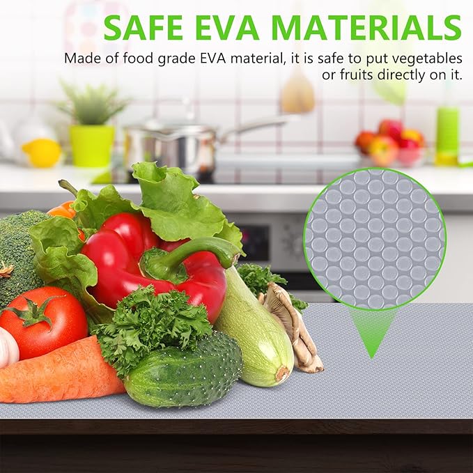 Shelf Liners for Kitchen Cabinets Refrigerator Liners Waterproof Kitchen Cupboard Liner Non-Slip Drawer Mats Non Adhesive Fridge Mats for Shelves - Clear 11.8 x 118 Inches