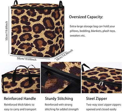 Large Comforter Storage Bag with Zipper,Closet Organizer for Clothes/Blankets/Quilts/Pillows,Fabric Storage Bags with Portable Handles 95L(2-Pack)