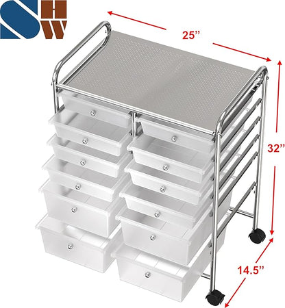 Simple Houseware Utility Cart with 12 Drawers Rolling Storage Art Craft Organizer on Wheels