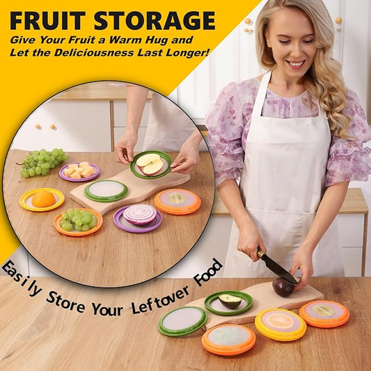 SOOPLEU Avocado Saver 4-Pack: Fresh-Lock Containers for Tomatoes, Onions & Lemons | Reusable Fridge Storage | Ideal for Garlic, Potatoes & Produce Preservation