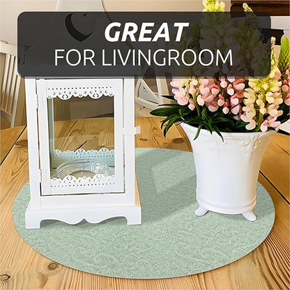 FIFTY FEET 12X240 Inch Shelf Liner with Scissor & Tape Measure for Kitchen Cabinets, PVC Drawer Liner for Dresser Non-Slip Bathroom, Non-Adhesive Cabinet Liner Washable (Green)