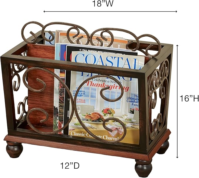 Touch of Class Ashburn Regal Walnut Magazine Newspaper Catalog Rack