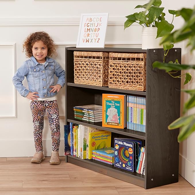 ECR4Kids Wooden Classic Bookcase with Adjustable Shelves, 36in, Classroom Bookshelf, Grey Wash