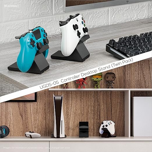 Game Controller Desktop Holder Stand (2 Pack) - Universal Design for Xbox ONE, PS5, PS4, PC, Steelseries, Steam & More, Reduce Clutter UGDS-05 by Brainwavz