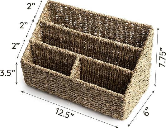 KOLWOVEN Magazine Display Holder- Mail Organizer Countertop- Mail Holder l Bill Sorter Organizer For Desk And Home Boho Rack Storage Organizer