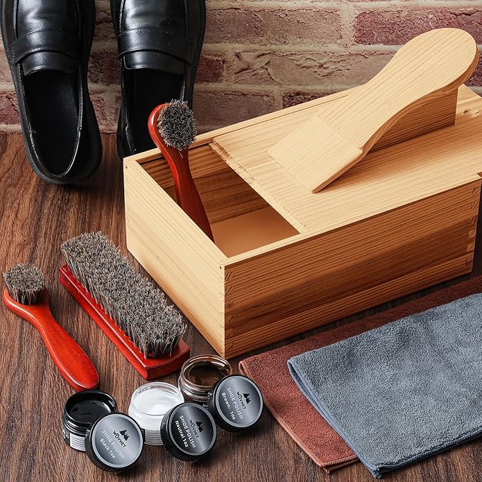 9 Pcs Shoe Shine Valet Box