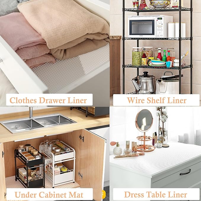 Shelf Liners for Kitchen Cabinets Non Adhesive 20 Inch Wide X 20 Ft Drawer Liner Non Slip Waterproof Refrigerator Mats Closet Pantry Shelf Liner Cupboard Liners for Kitchen Bathroom