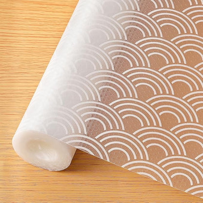 Cooyes Shelf Liners for Kitchen Cabinets – Non Adhesive Drawer and Cabinet Liner, Waterproof and Oil-Proof Kitchen Cupboard Shelf Paper EVA Material Fridge Liner for Refrigerator – Modern Pattern