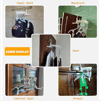 Over The Door Hooks Hanger,Foldable Portable Folding Hangers,Hanging Rack,Clips,Essentials for Cruise,Vacation,Camping,RV,Road Trip,Hotel,Business Travel, Student Apartment(White Box)