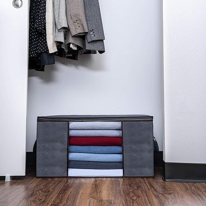 VENO 3 Pack Oversize Clothes Blanket Storage Bag, Christmas Ornament Storage Container Bins for Holiday Decor for Comforters Bedding, Foldable with Sturdy Zipper, Handle, Clear Window (34 Gallon)