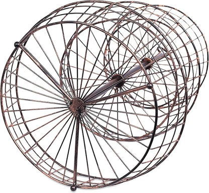 BIRDROCK HOME 3 Tier Wire Fruit Basket | Round Metal Standing Baskets | Fruit Vegetable Garlic Caddy | Freestanding Rustic Decorative Basket