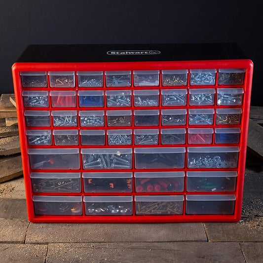 Storage Drawers-44 Compartment Organizer Desktop or Wall Mountable Container for Hardware, Parts, Craft Supplies, Beads, Jewelry, and More by Stalwart