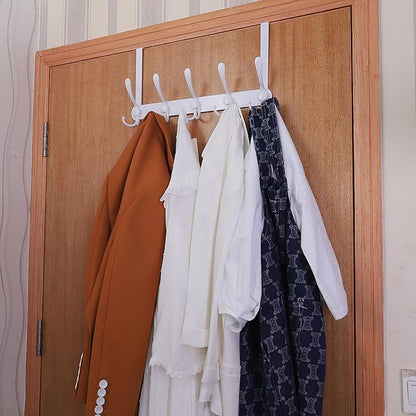 Encozy Over The Door Hooks,Coat Rack for Hanging Clothes Hat Towel (Heavy Duty White 1pcs)