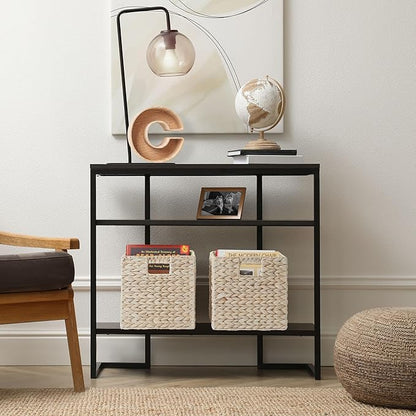 Casafield 10.5" x 10.5" Hyacinth Storage Baskets, Whitewash - Set of 2 Storage Organizers, Woven Wicker Cubes