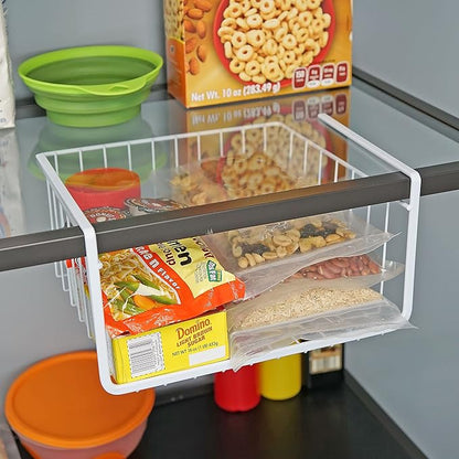 White Wire Under-Shelf Storage Basket, 11-Inch – Durable Organization Solution for Kitchen, Pantry, and Closet