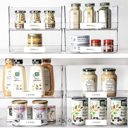 BINO | Stackable Plastic Storage Bins, Medium - 12 Pack | THE MYRIAD COLLECTION | Multi-Use Organizer Bins | BPA-Free | Pantry Organization | Home Organization | Fridge Organizer | Freezer Organizer
