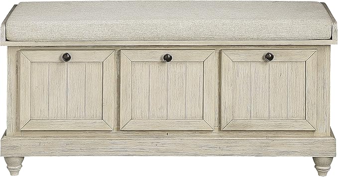 Lexicon Berryessa Lift-Top Storage Bench, Distressed White