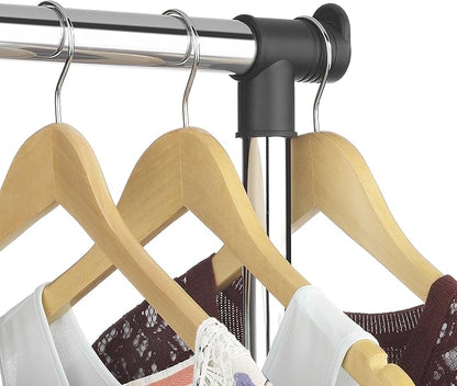 Whitmor Heavy Duty Adjustable Garment Rack-Rolling Clothes Organizer, Black and Chrome