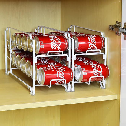 Simple Houseware Stackable Beverage Soda Can Dispenser Organizer Rack, White - 2 Pack