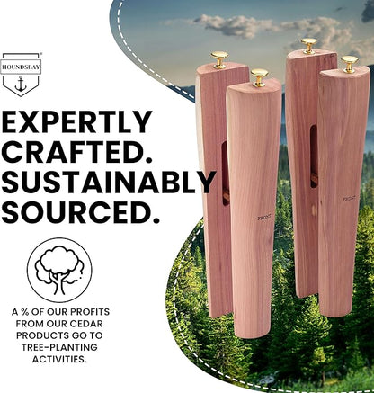 HOUNDSBAY Cedar Boot Tree Shaft Shaper, Tall Boot Inserts Shape Holders - Boot Trees, Stand for Men & Women