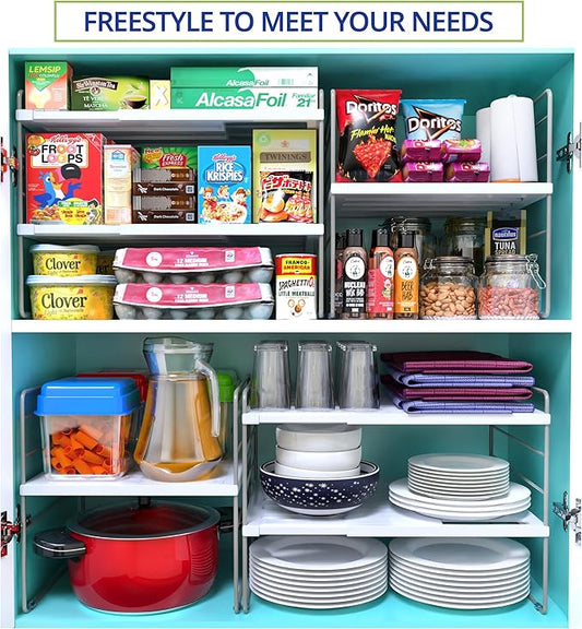 YAN & HIN Kitchen Cabinet Organizer, Expandable Kitchen Aluminum Foil and Plastic Wrap Organizers, tupperware organizer, bottle storage bag under sink organizer for Pantry Organization