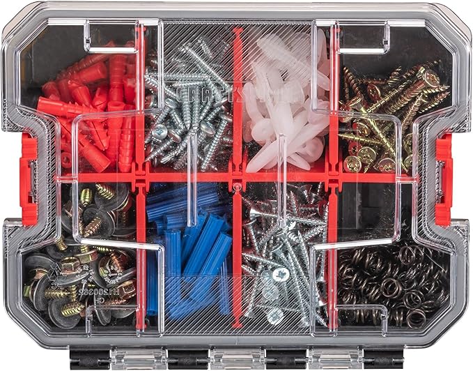 CRAFTSMAN VERSASTACK Storage Organizer, Small Parts Organizer, 8 Compartments, Lid Includes Secure Latch (CMST17827)