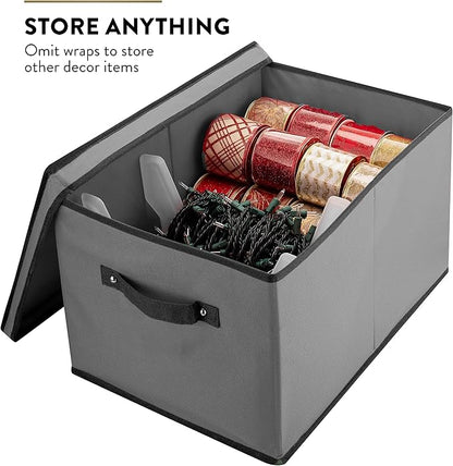 ZOBER Christmas Light Storage Reels - Christmas Light Organizer With 4 Plastic Wheels - Fits 200 Mini Lights Per Spool, Lights Storage - Strong & Durable Material - Stitched Reinforced Handles - Gray