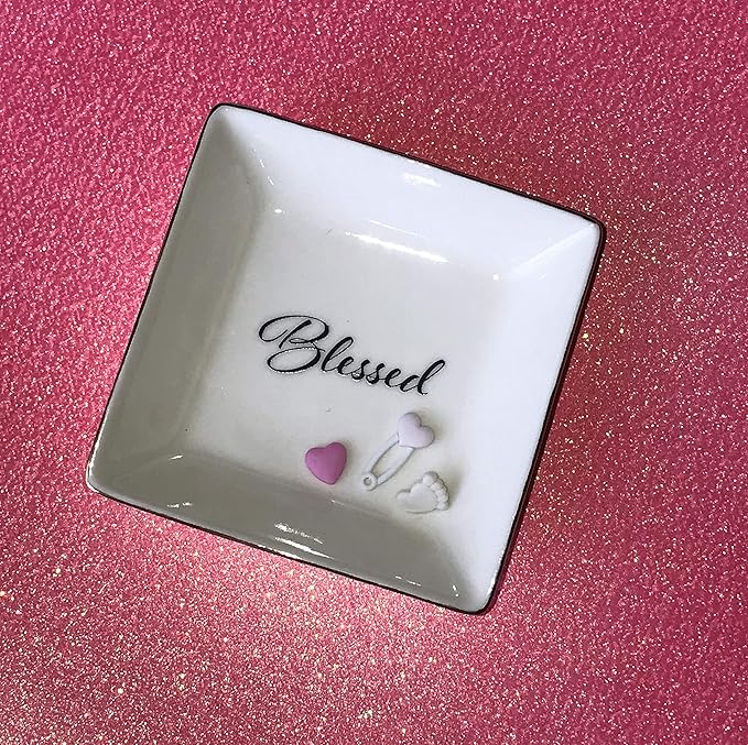 Simply Charmed Blessed Ceramic Jewelry Dish or Ring Holder - Religious Gift for Easter, Confirmation or Baptism