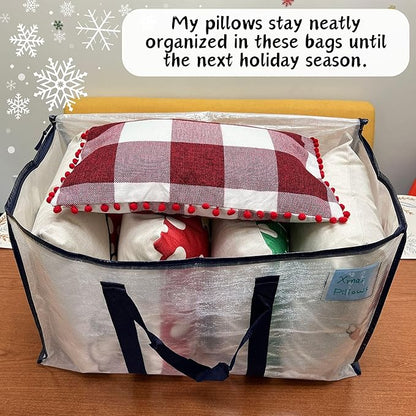 VENO 8 Pack Moving Bags and Large Christmas Storage Bins with lids. Alternative to Moving Boxes, Packing Supplies for College. Extra Large Heavy Duty Totes for Packaging (Clear, 8 Pack)