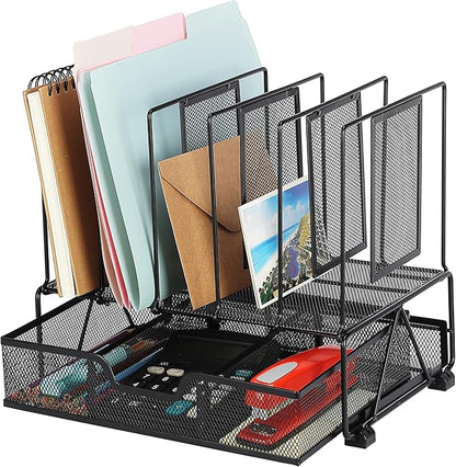 Mr. Pen- Mesh Desk Organizer with Drawer, Office Desk Organizers and Accessories, Desktop & Desk File Organizer
