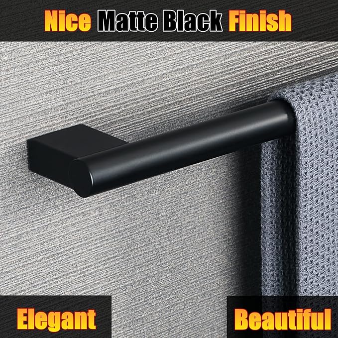 Alise Bath Towel Bars,Black Towel Holder Towel Racks for Bathroom and Lavatory,SUS304 Stainless Steel Hand Towel Hanger Towel Rail Wall Mount,GNM2070-B,28 Inch