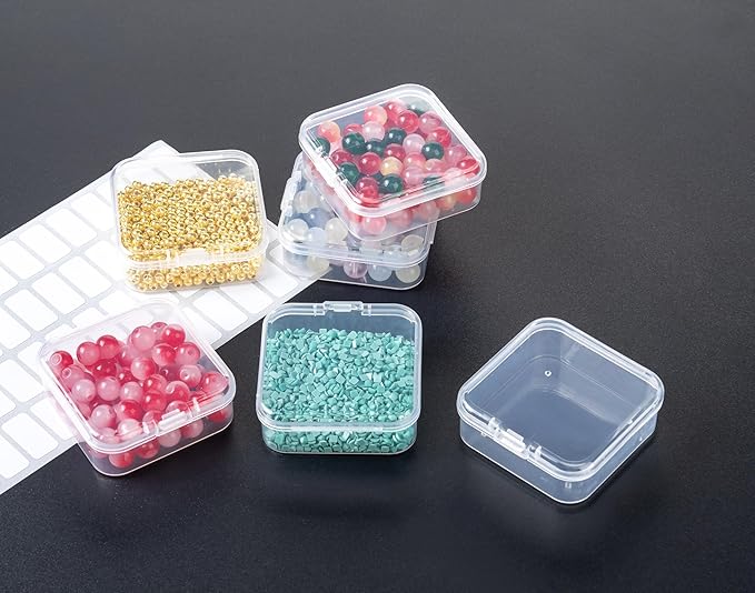 31 PCS Bead Organizer Box, Small Clear Plastic Bead Storage Cases, Rectangle Storage Containers, Suitable for Making Bracelets, DIY Jewelry Crafts, Nail Art, Small Item Organizer
