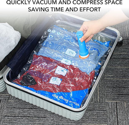 16 Pack Travel Vacuum Bags with Pump，vacuum travel bags with pump, vacuum seal bags for clothing travel and home