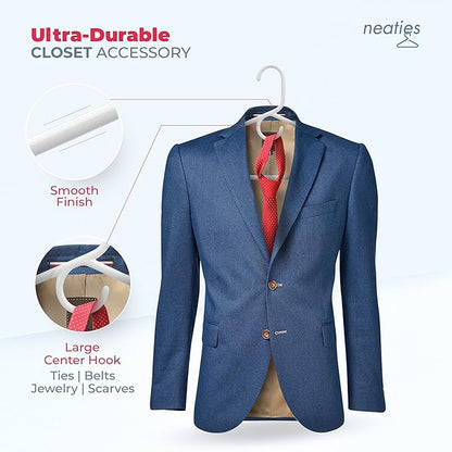 Neaties Heavy Duty Clothes Hangers 18 Pack – Made in The USA – 8lb Capacity Plastic Hangers for Adult Clothing – Durable for Pants, Coats, Jackets, or Jeans – Blue