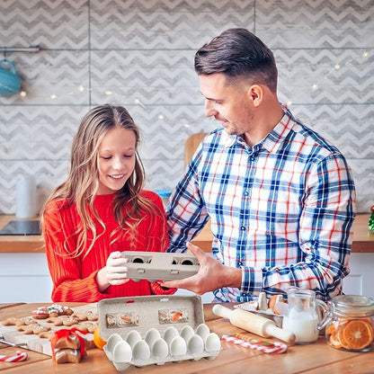 Printed Natural Pulp Egg Cartons Holds Up to Twelve Eggs - 1 Dozen Extra Large - Strong Sturdy Material Perfect For Storing Extra Eggs - by MT Products (15 Cartons) - Made in The USA