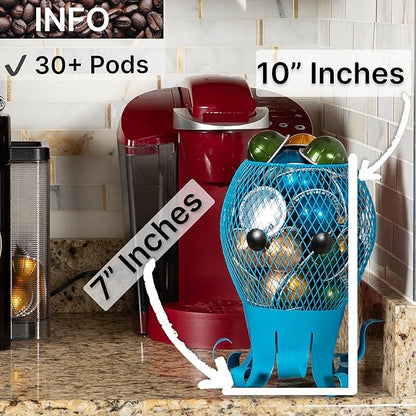 Made Easy Kit Coffee Pod Organizer Compatible with Nespresso Vertuo and Original - Countertop Sculpture Holder Basket Style for Café Bar, Corner Station Office Break Area (Octopus)