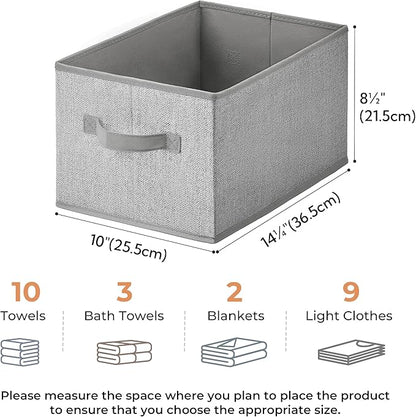 GRANNY SAYS Fabric Storage Bins with Handles, Collapsible Storage Baskets for Shelves, Closet Organizers and Storage Bins, Storage Boxes for Clothes, Gray, Large, 3-Pack