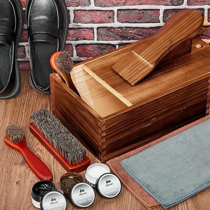 9 Pcs Shoe Shine Valet Box