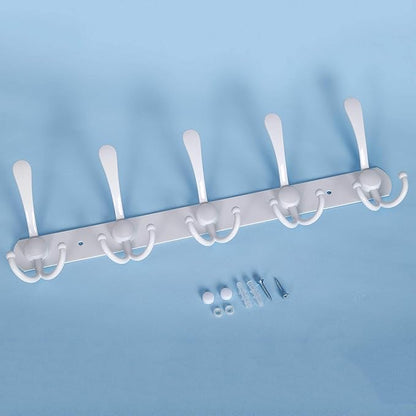WEBI Coat Rack Wall Mount,Coat Hooks Wall Mounted,Coat Hanger Wall,Hook Rack Rail,Wall Coat Rack with Hooks for Hanging Jacket,Clothes,White