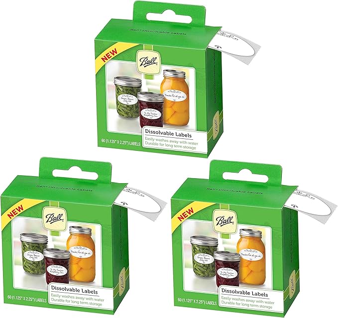 Jarden Ball Dissolvable Canning Labels, 60-Labels per Pack (3-Packs Total)
